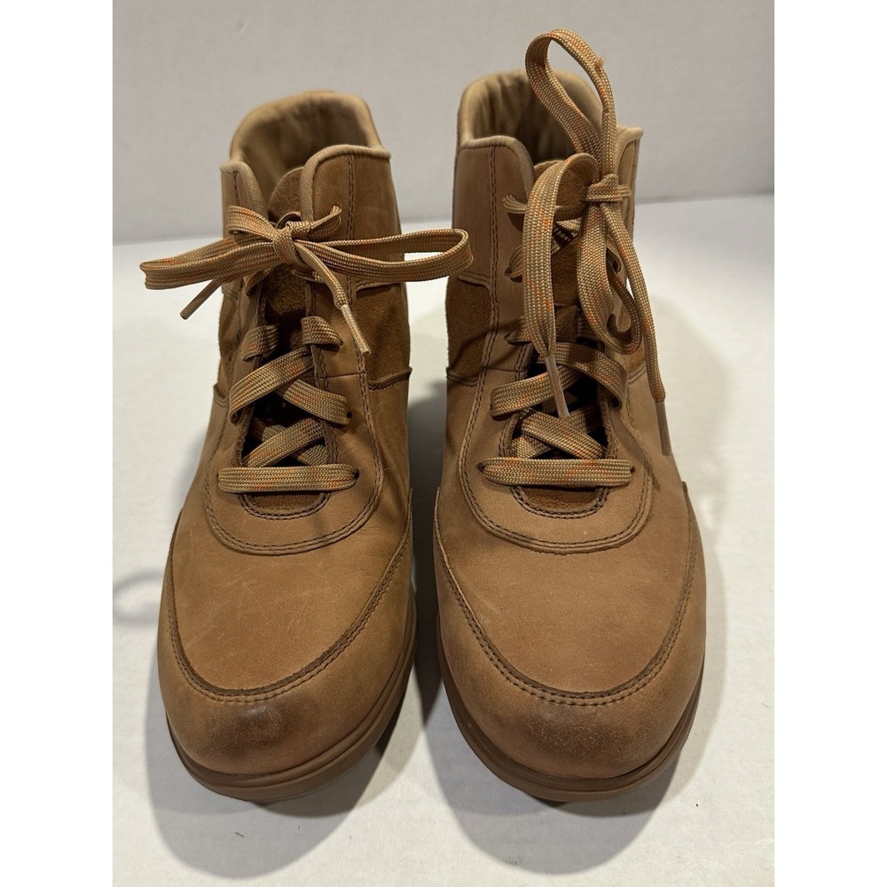 Sorel Evie Sport Lace Ankle Boots Waterproof Leather Suede Brown Tan Womens 9.5